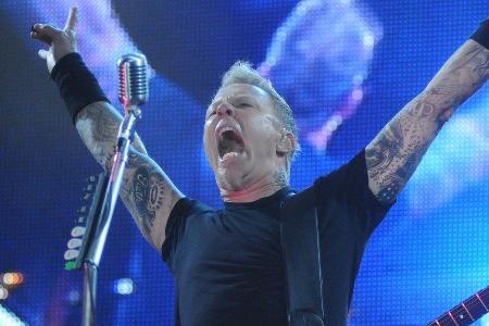 James Hetfield von Metallica während eines Auftritts in Rio