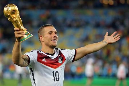 Lukas Podolski, hier bei der WM 2014 in Brasilien