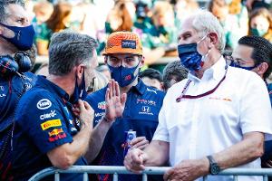 Christian Horner - Max Verstappen - Helmut Marko - Red Bull - GP Aserbaidschan 2021 - Baku
