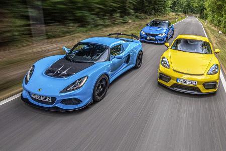 BMW M2 CS, Lotus Exige Sport 410, Porsche 718 Cayman GT4, Exterieur