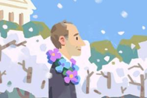 Mit diesem Doodle erinnert Google an den LGBT-Aktivisten Franklin Kameny.