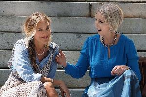 Sarah Jessica Parker (li.) und Cynthia Nixon bei den Dreharbeiten von "And Just Like That..."