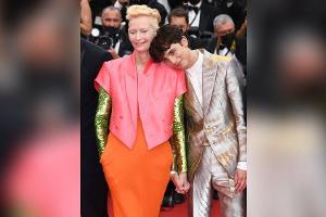 Timothée Chalamet und Tilda Swinton bei der Cannes-Premiere von "The French Dispatch".