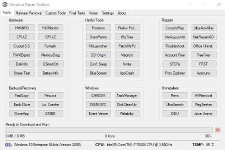 Windows Repair Toolbox für die Optimierung von Windows 10 nutzen