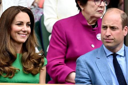 Herzogin Kate und Prinz William auf der Tribüne von Wimbledon.
