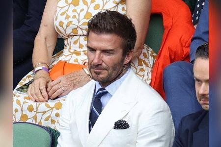 David Beckham auf der Tribüne in Wimbledon.