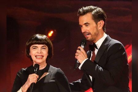 Mireille Mathieu und Florian Silbereisen 2018 bei einer Liveshow der ARD
