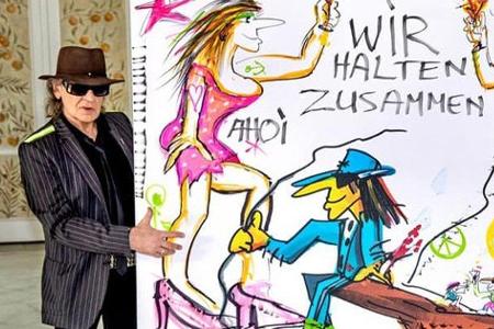 Das von Udo Lindenberg gemalte Kunstwerk wurde im Rahmen einer Spendenaktion der ARD versteigert.