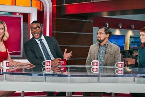 Spielen in "Don't Look Up" mit: (v.l.) Cate Blanchett, Tyler Perry, Leonardo DiCaprio und Jennifer Lawrence.