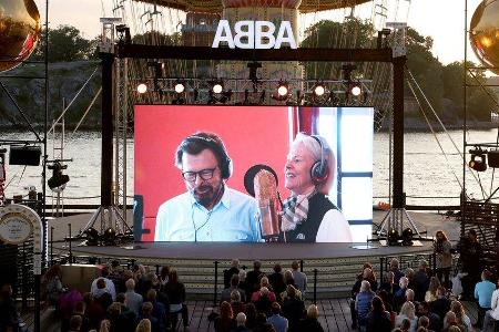 Ein Bild von einem Event zur Ankündigung des neuen ABBA-Albums in Stockholm.
