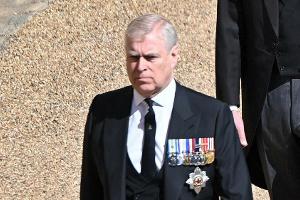 Prinz Andrew auf der Beerdigung von Prinz Philip am vergangenen Samstag