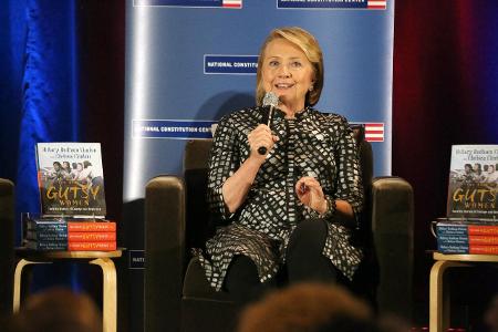 PHILADELPHIA PA- OCTOBER 7 Hillary Rodham Clinton and her d...