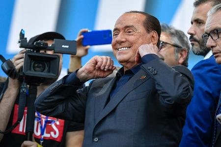 Silvio Berlusconi during the joint demonstration of the cent...