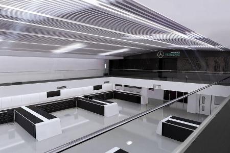 Mercedes Fabrik Brackley - Race Bay - Werkstatt - Renovierung 2021