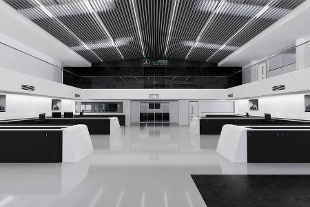 Mercedes Fabrik Brackley - Race Bay - Werkstatt - Renovierung 2021