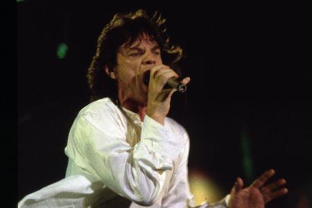 Mick Jagger in den Neunzigern auf der Bühne