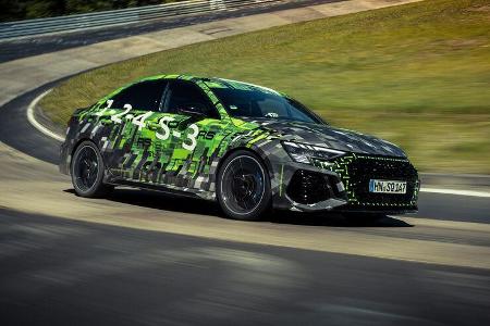 Audi RS 3 Limousine bei der Rekordfahrt auf der Nordschleife
