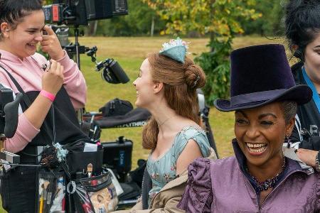 Ein Bild vom Dreh zur ersten Staffel des Netflix-Hits 