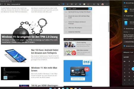 Die aufgepeppte Benachrichtigungsleiste in Windows 11 - Hotkey: Windows-Taste + N