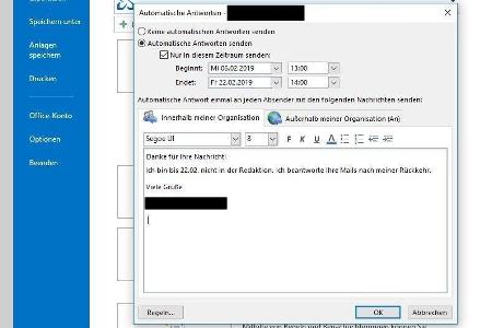 Automatische Antwort erstellen