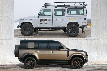 Land Rover Defender Generationen-Vergleich alt gegen neu