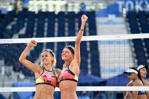 Beachvolleyball: Ludwig/Kozuch im Viertelfinale gegen US-Duo Ross/Klineman