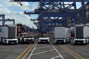 09/2021, Hyundai Trailer Drone autonomer Wasserstoff Lkw