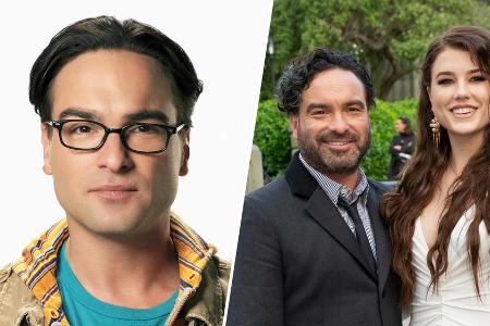 Johnny Galecki als Leonard Hofstadter (r.) und im Jahr 2019 (l.).