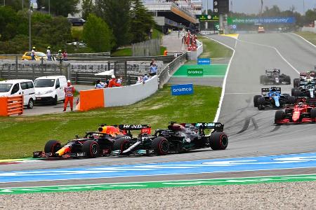 Einen Tag nach seiner 100. Pole Position gewinne Lewis Hamilton den Großen Preis der Formel 1 von Spanien. Der Mercedes-Pilo...