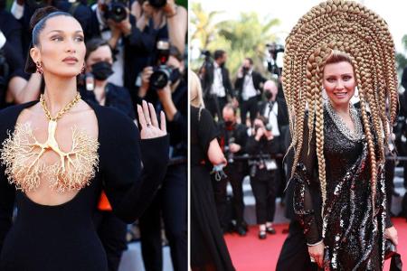 Topmodel Bella Hadid und Schauspielerin Elena Lenina waren nicht die einzigen Promis mit ungewöhnlichen Auftritten in Cannes.