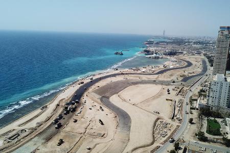 Baufortschritt der neuen Formel-1-Strecke von Dschidda in Saudi-Arabien