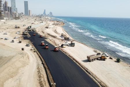 Baufortschritt der neuen Formel-1-Strecke von Dschidda in Saudi-Arabien