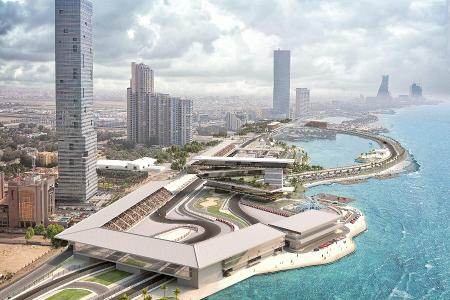 Baufortschritt der neuen Formel-1-Strecke von Dschidda in Saudi-Arabien