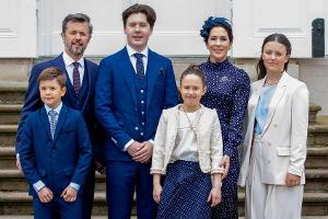 Die dänischen Royals bei der Konfirmation von Prinz Christian im Mai 2021.