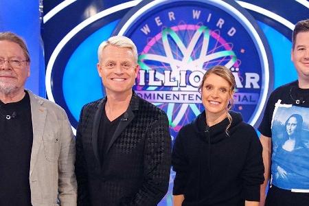 Jürgen von der Lippe, Guido Cantz, Evi Sachenbacher-Stehle und Chris Tall (v.l.) beim 