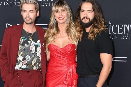 Die Brüder Bill (l.) und Tom Kaulitz mit Heidi Klum.