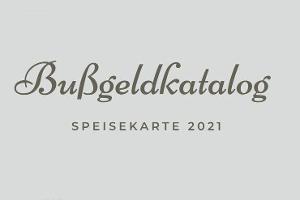 Bußgeldkatalog Speisekarte