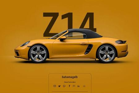 Porsache 718 Boxster bahamagelb