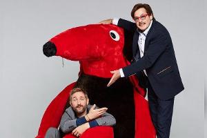 Jörg Draeger (re.), Daniel Boschmann und "die schönste Niete im deutschen Fernsehen" - der Zonk.