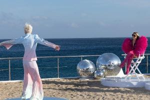 Heidi Klum bei den Dreharbeiten für die 17. Staffel "Germany's next Topmodel" auf Mykonos.