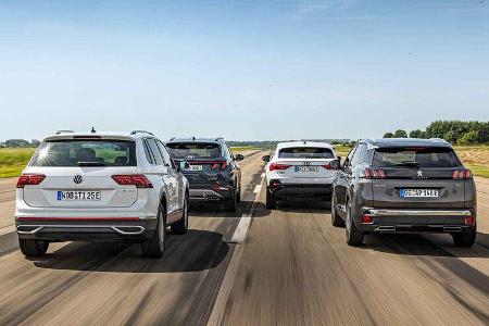 Audi Q3 Sportback, Hyundai Tucson, Peugeot 3008, VW Tiguan, Vergleichstest, ams1921