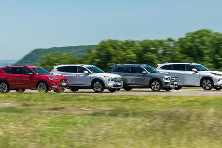 Hyundai Santa Fe, Mercedes GLB, Seat Tarraco, Toyota Highlander, Exterieur