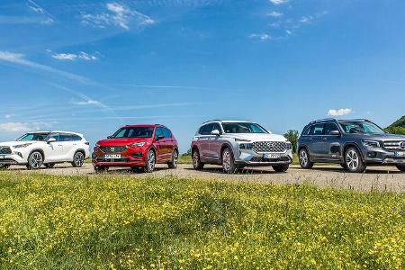 Hyundai Santa Fe, Mercedes GLB, Seat Tarraco, Toyota Highlander, Exterieur