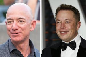 Jeff Bezos (l.) und Elon Musk sind die reichsten Menschen der Welt.