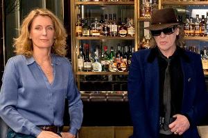 Schauspielerin Maria Furtwängler und Musiker Udo Lindenberg bei den Dreharbeiten zum gemeinsamen "Tatort: Alles kommt zurück".