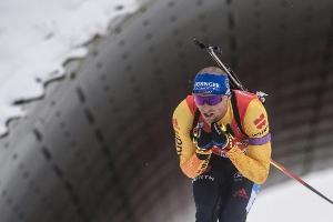 Deutsche Biathleten in der Staffel auf Rang vier