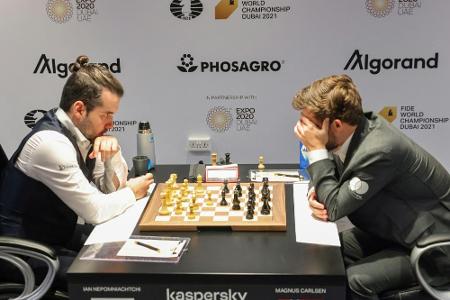 Schach-WM: Carlsen und Nepomnjaschtschi trennen sich unentschieden