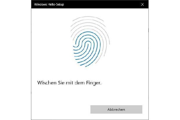 Beim Einrichten der Anmeldung per Fingerabdruck sind häufig mehrere Versuche erforderlich.
