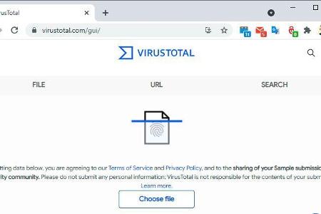Sollte die Antivirensoftware eine vermutlich harmlose Datei als Virus melden, können auf www.virustotal.com eine Zweitmeinun...