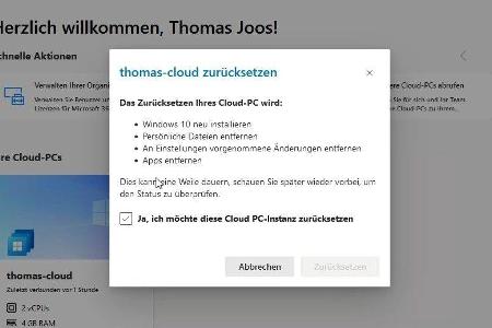 Nach dem Buchen von Windows 365 steht der eigene Cloud-PC bereit.